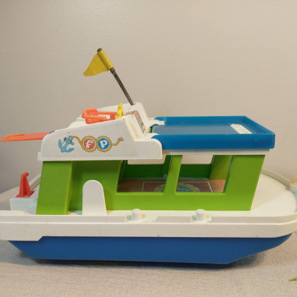 Vintage 1972 Fisher Price Little People House Boat Toy #985 Boat Only No Figures